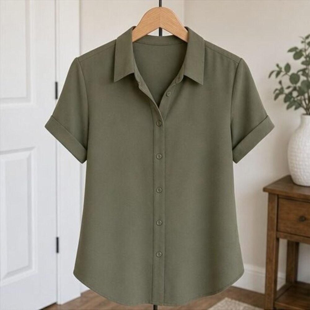 Olive V Neck Top